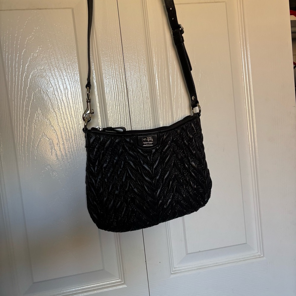 Coach Brand Black Quilted Shoulder cross body Bag